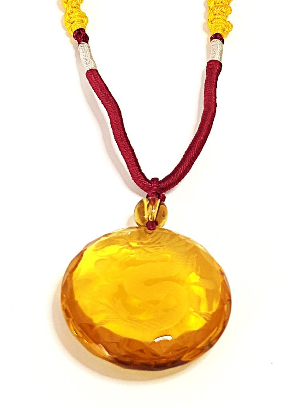 Dragon pressed glass necklace